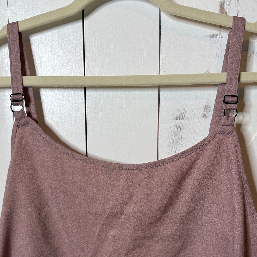 BloomChic Floral Embroidered Mauve Button Front Cami - Picture 7 of 7
